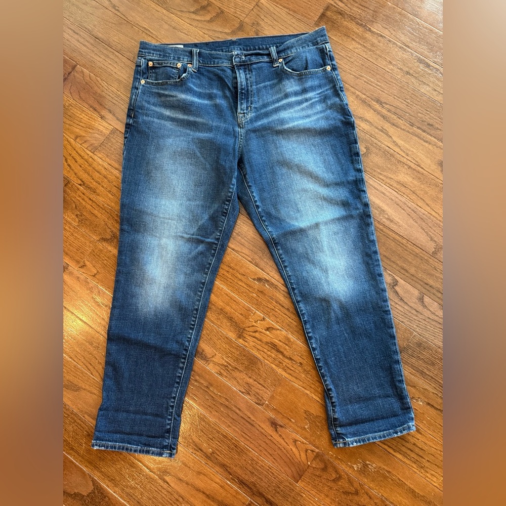 GAP Mid Rise Girlfriend Jeans - Deep Blue